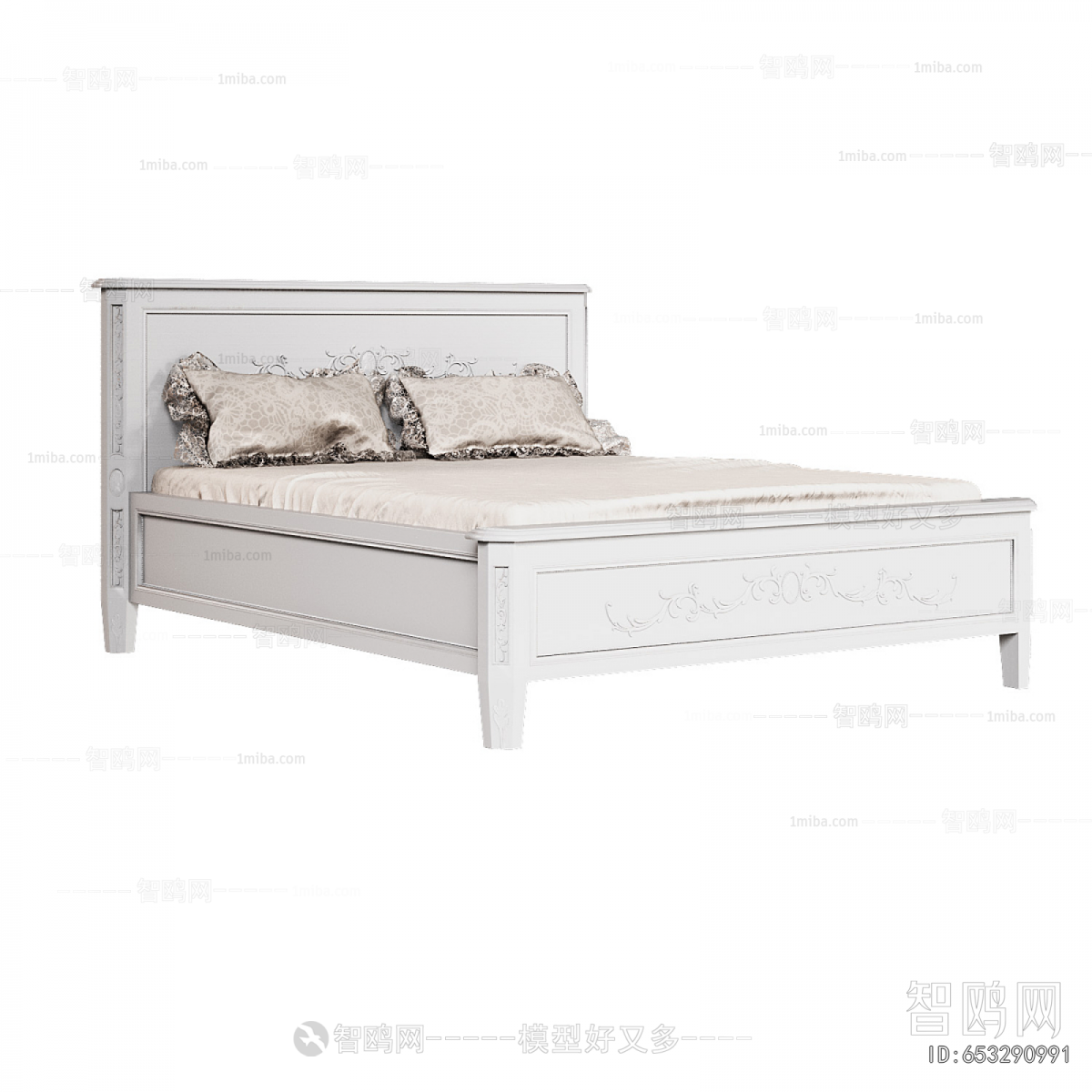 Simple European Style Double Bed