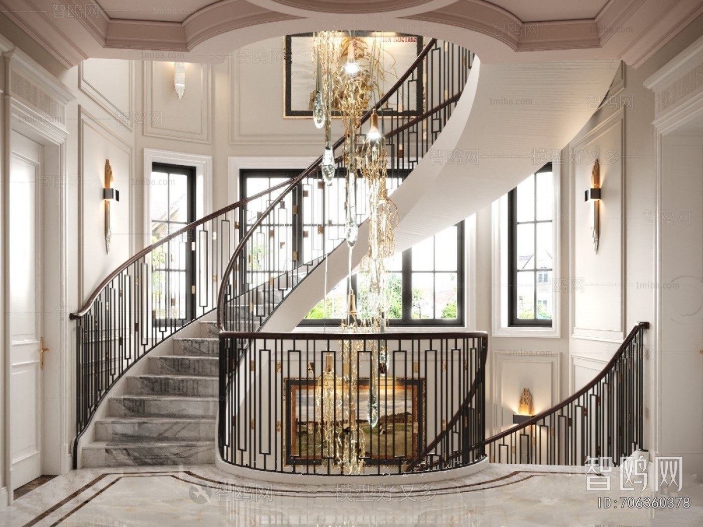 Simple European Style Stairwell
