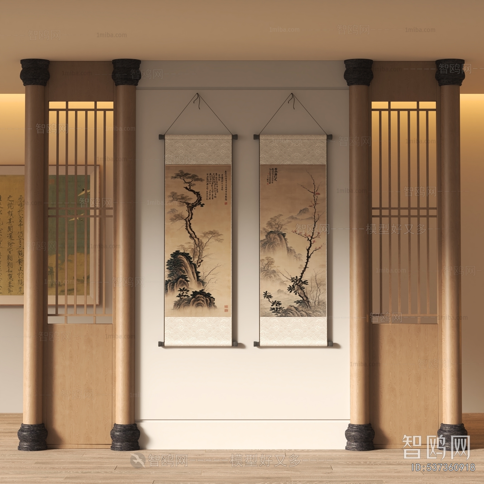 New Chinese Style Calligraphy And Painting