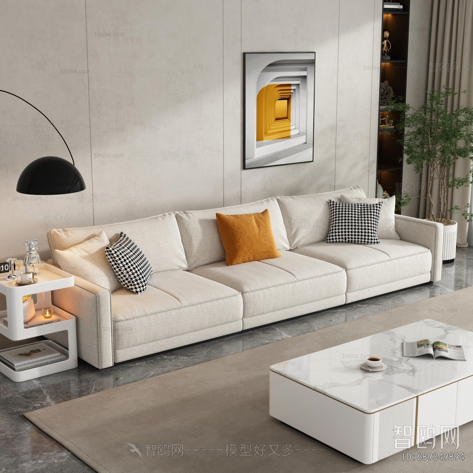 Modern Three-seat Sofa