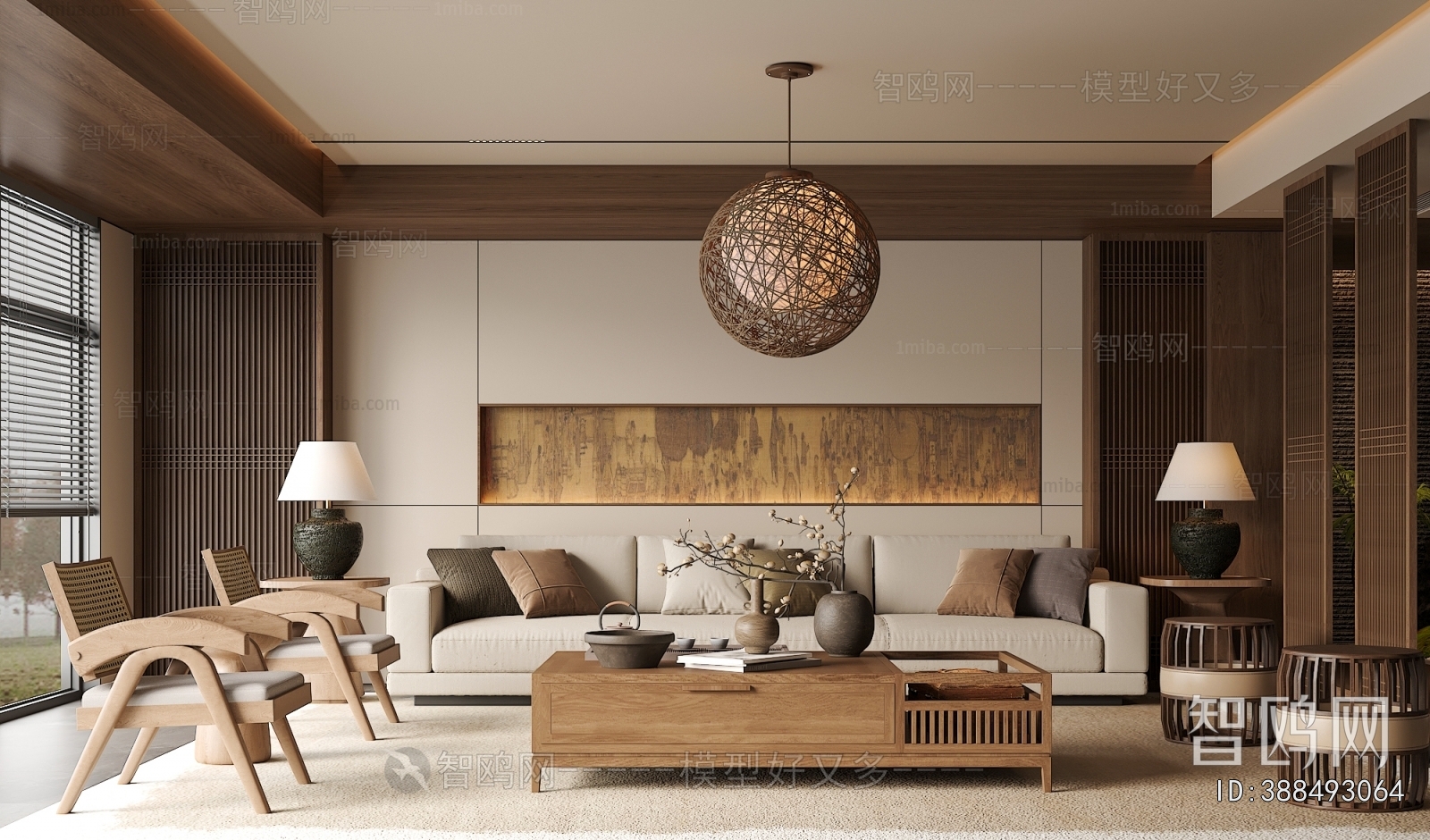 New Chinese Style A Living Room