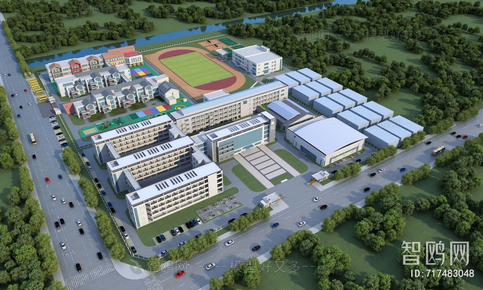 Modern Architectural Bird's-eye View Planning