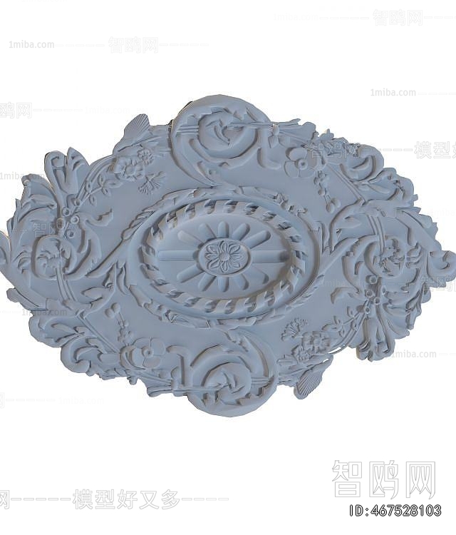 European Style Plaster Carved Top Plate