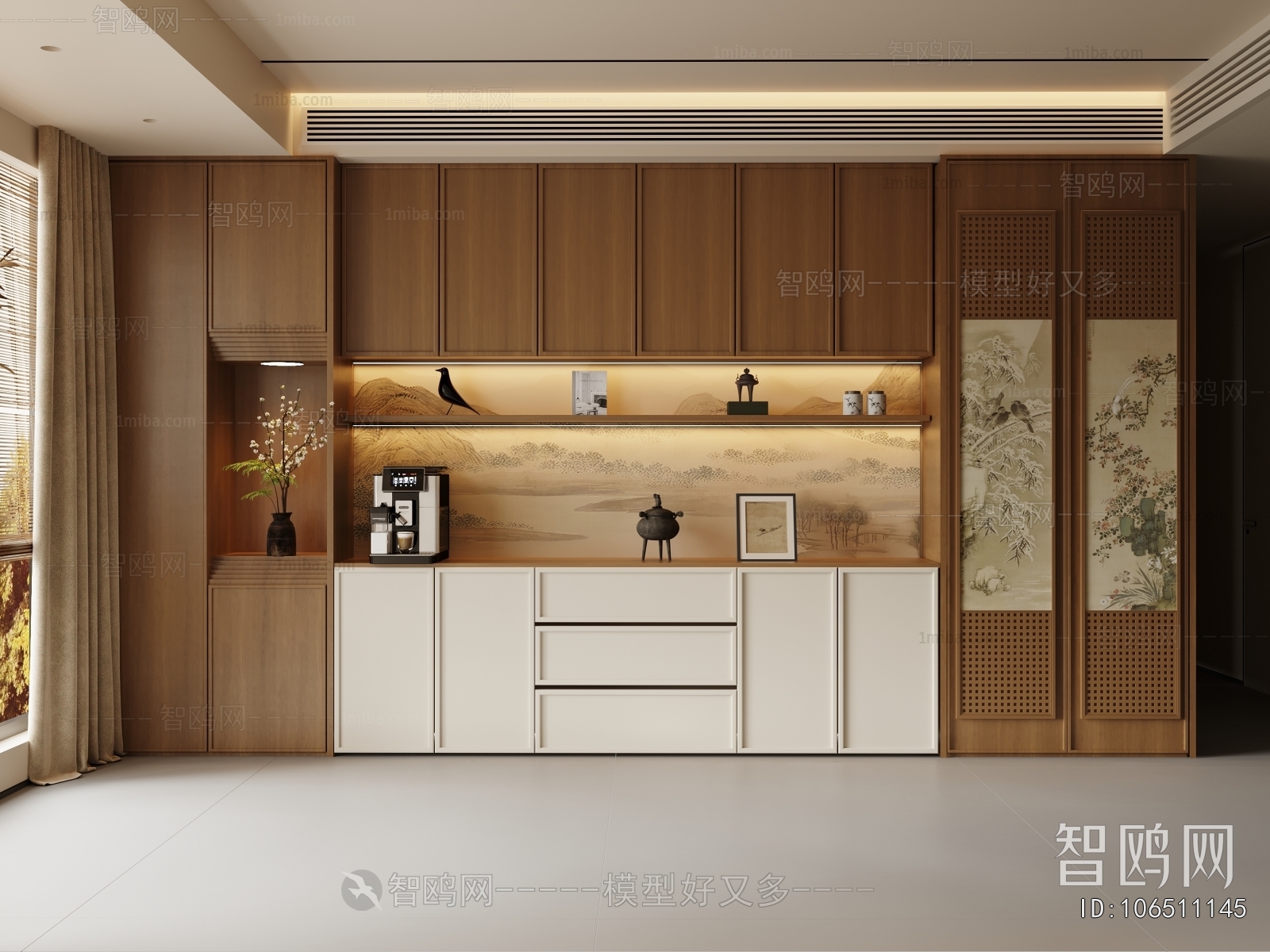 新中式禅意餐边柜