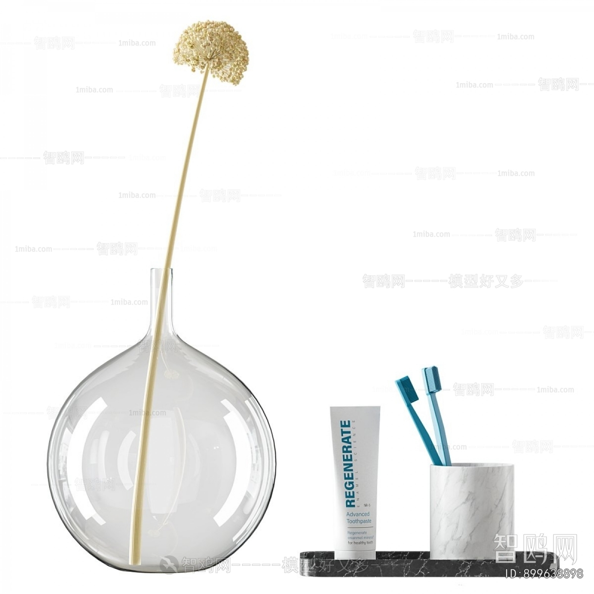 Modern Toothbrush And Toothpaste