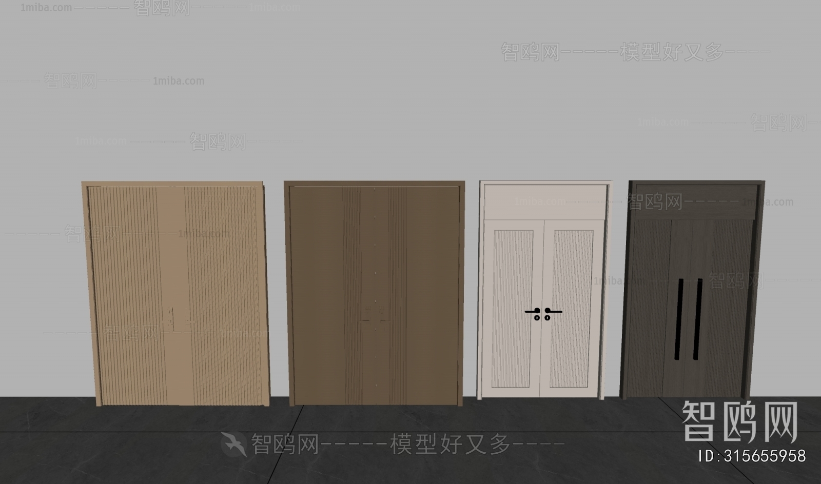 现代双开门对开门组合