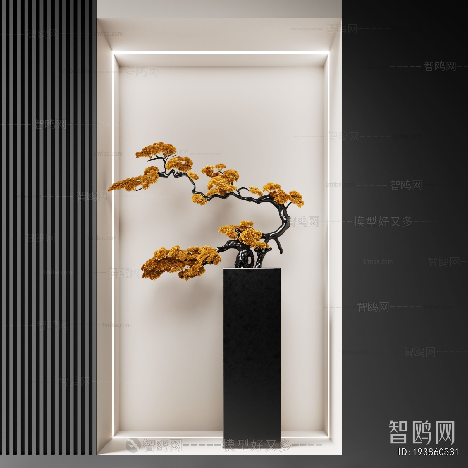 新中式松树景观雕塑摆件