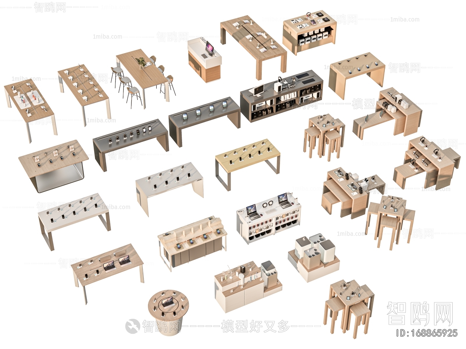 现代数码产品桌展架组合