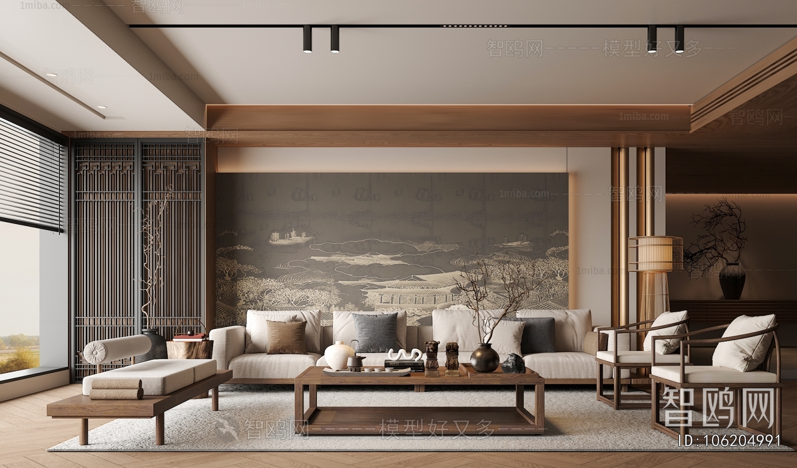 New Chinese Style A Living Room