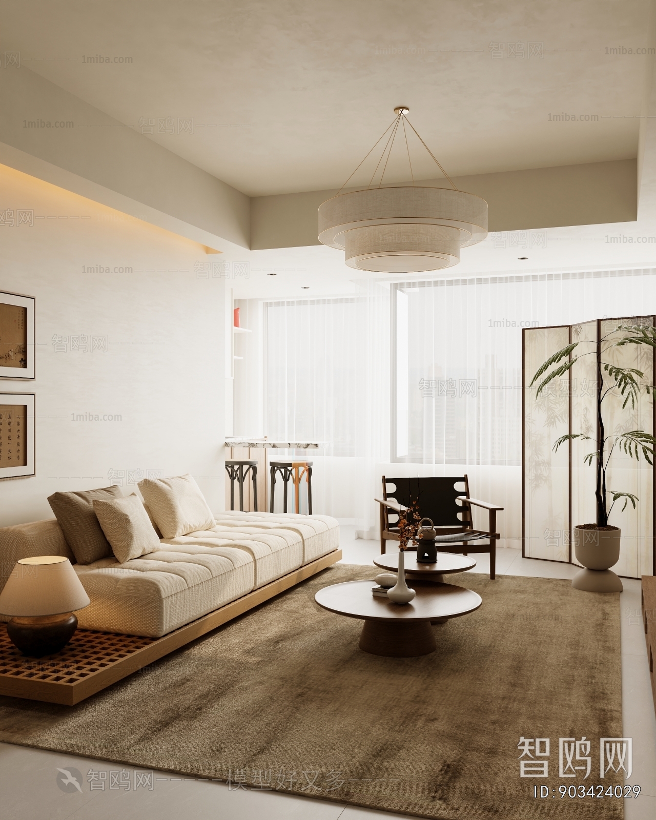 New Chinese Style A Living Room