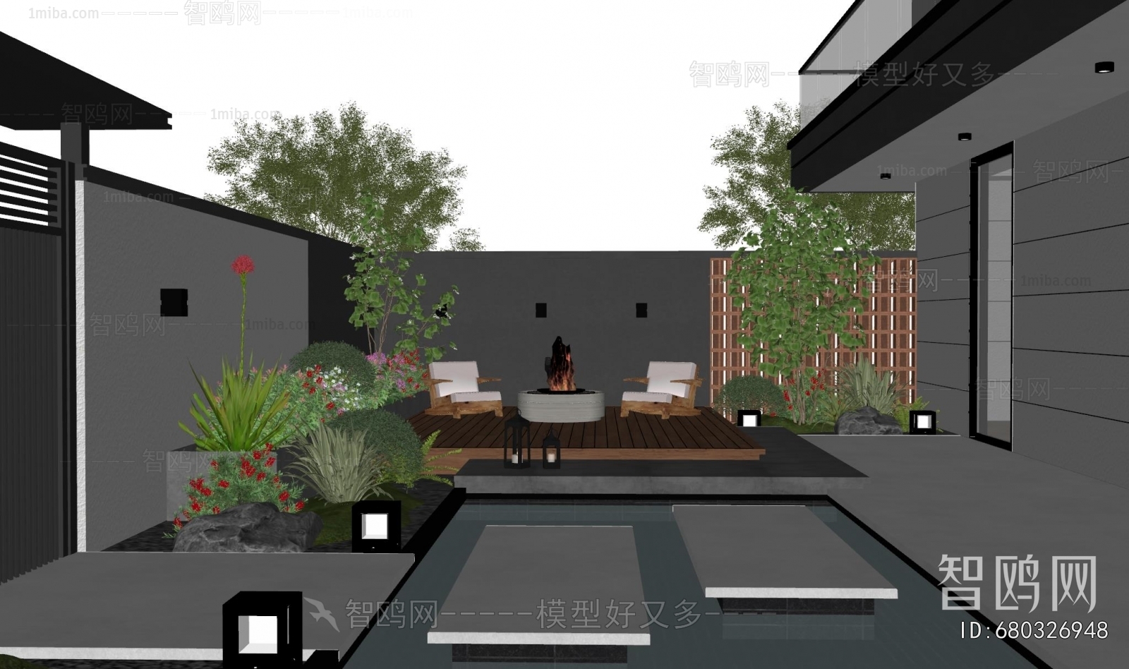 Modern Courtyard/landscape