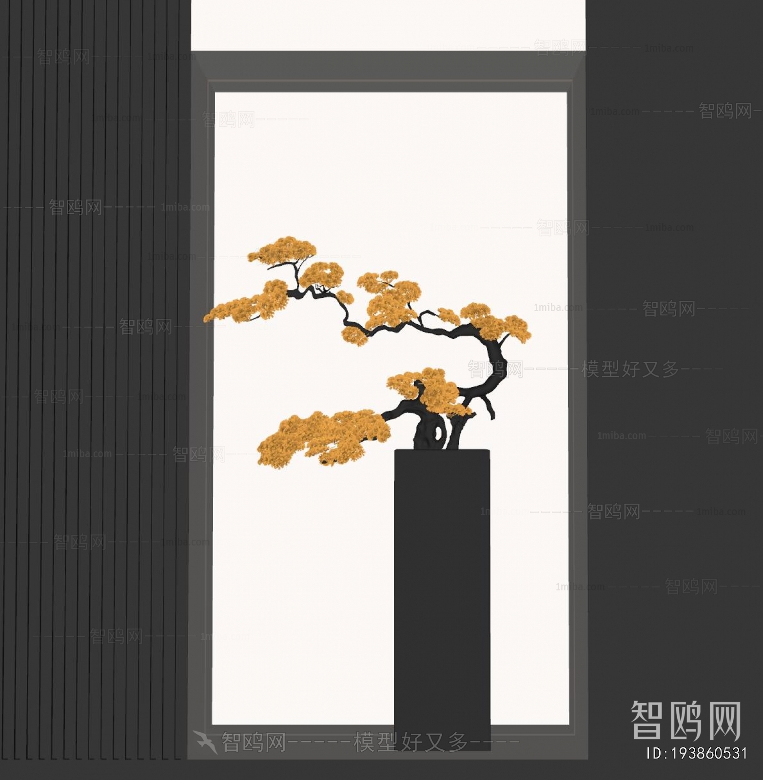 新中式松树景观雕塑摆件