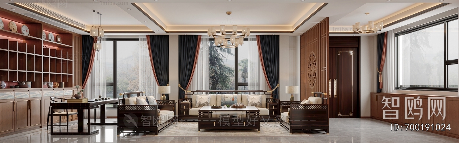 New Chinese Style A Living Room