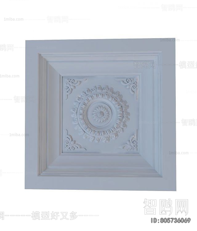 European Style Plaster Carved Top Plate