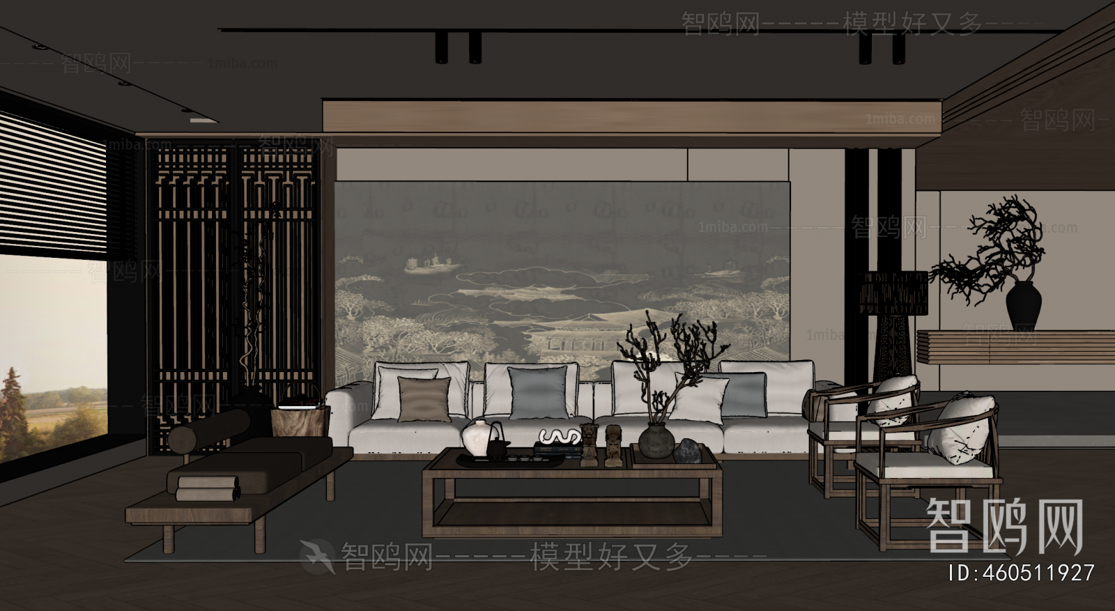 New Chinese Style A Living Room