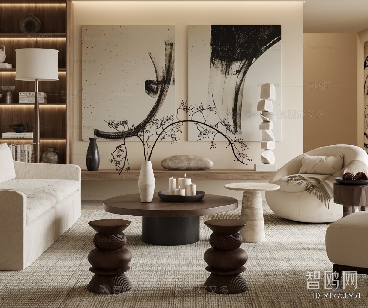 Wabi-sabi Style A Living Room