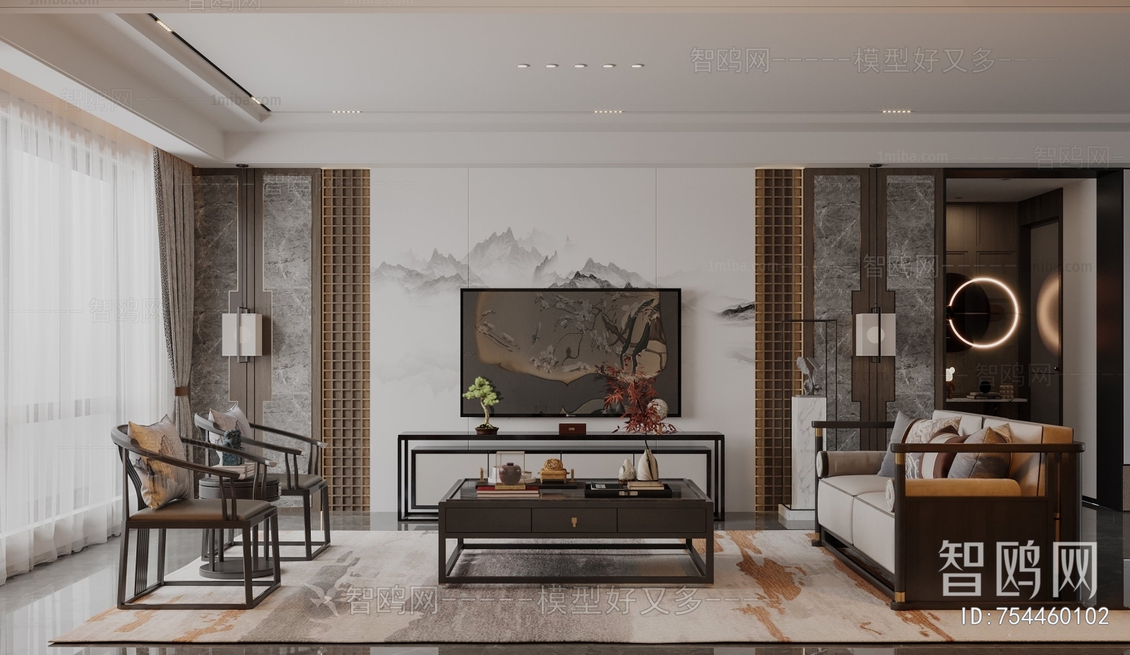 New Chinese Style A Living Room