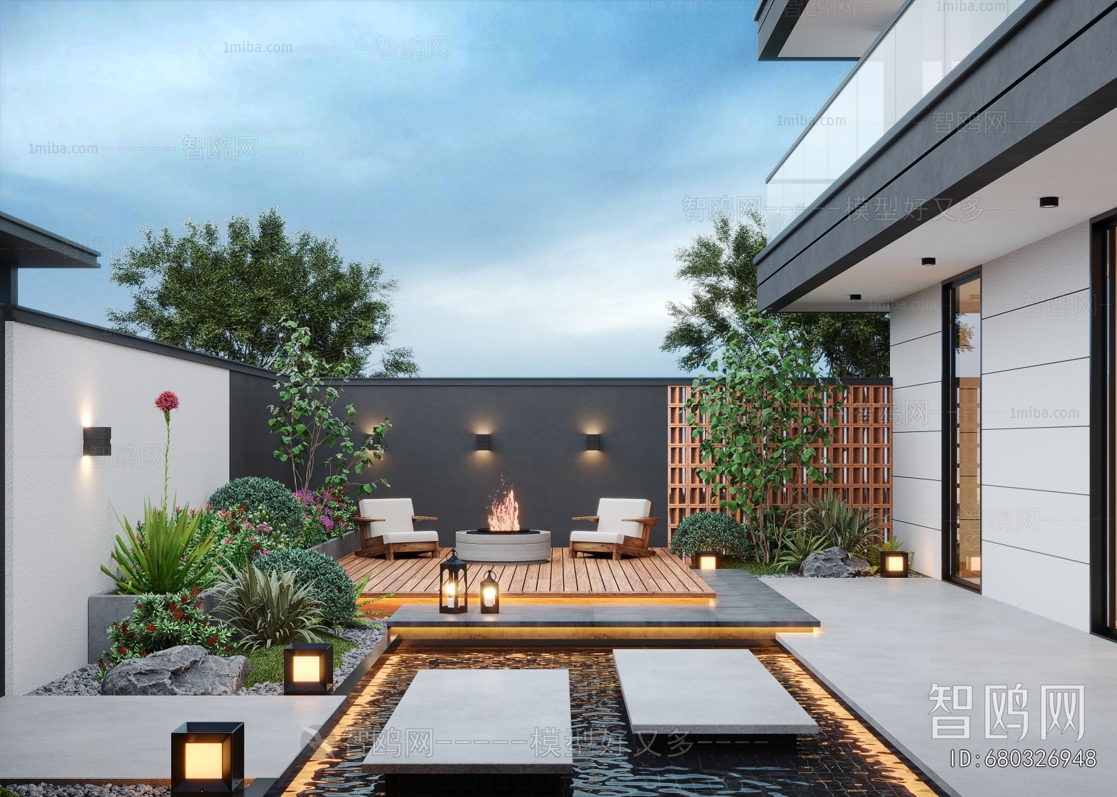 Modern Courtyard/landscape
