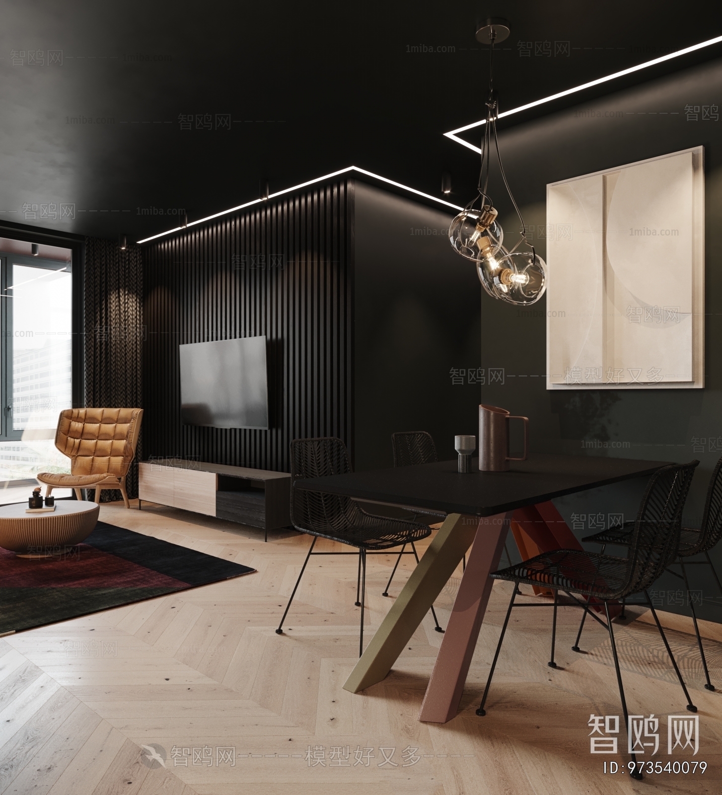 Simple European Style Dining Room