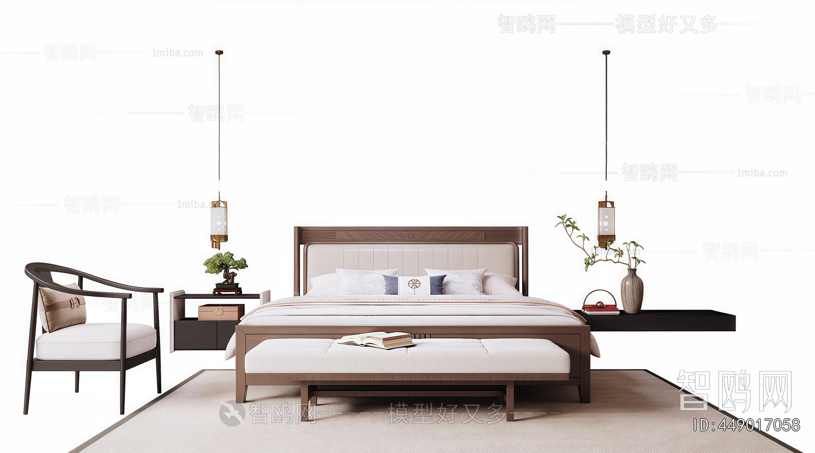 New Chinese Style Double Bed