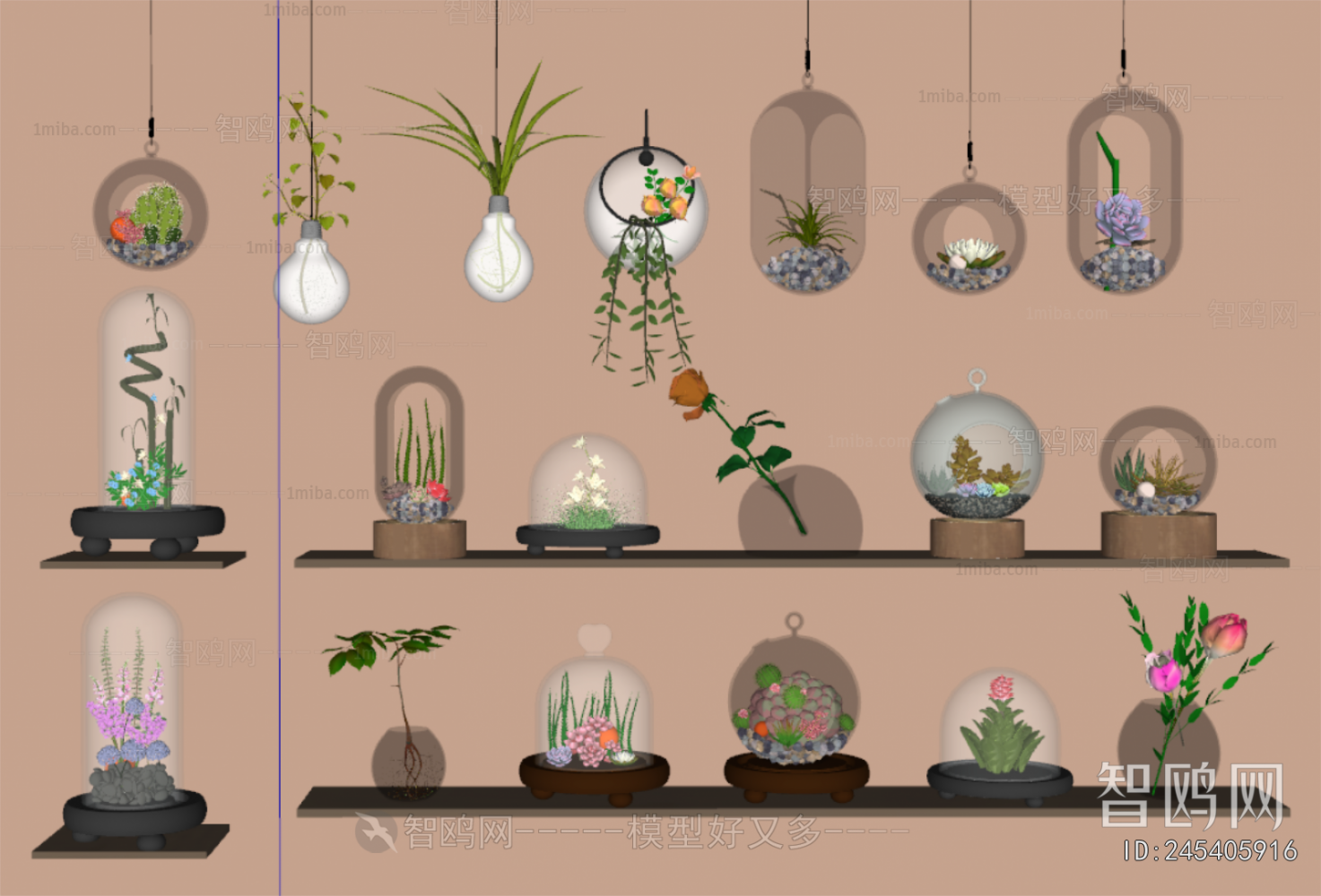 Modern Potted Green Plant