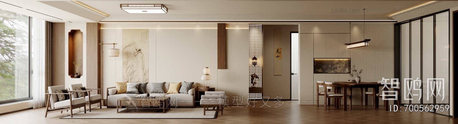 New Chinese Style A Living Room