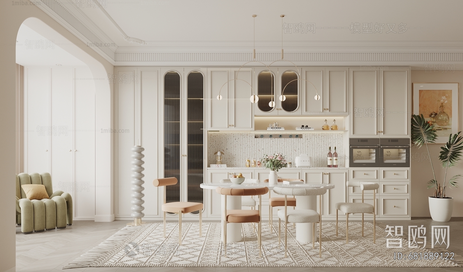 Simple European Style Dining Room