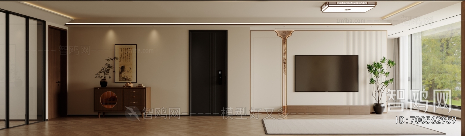 New Chinese Style A Living Room