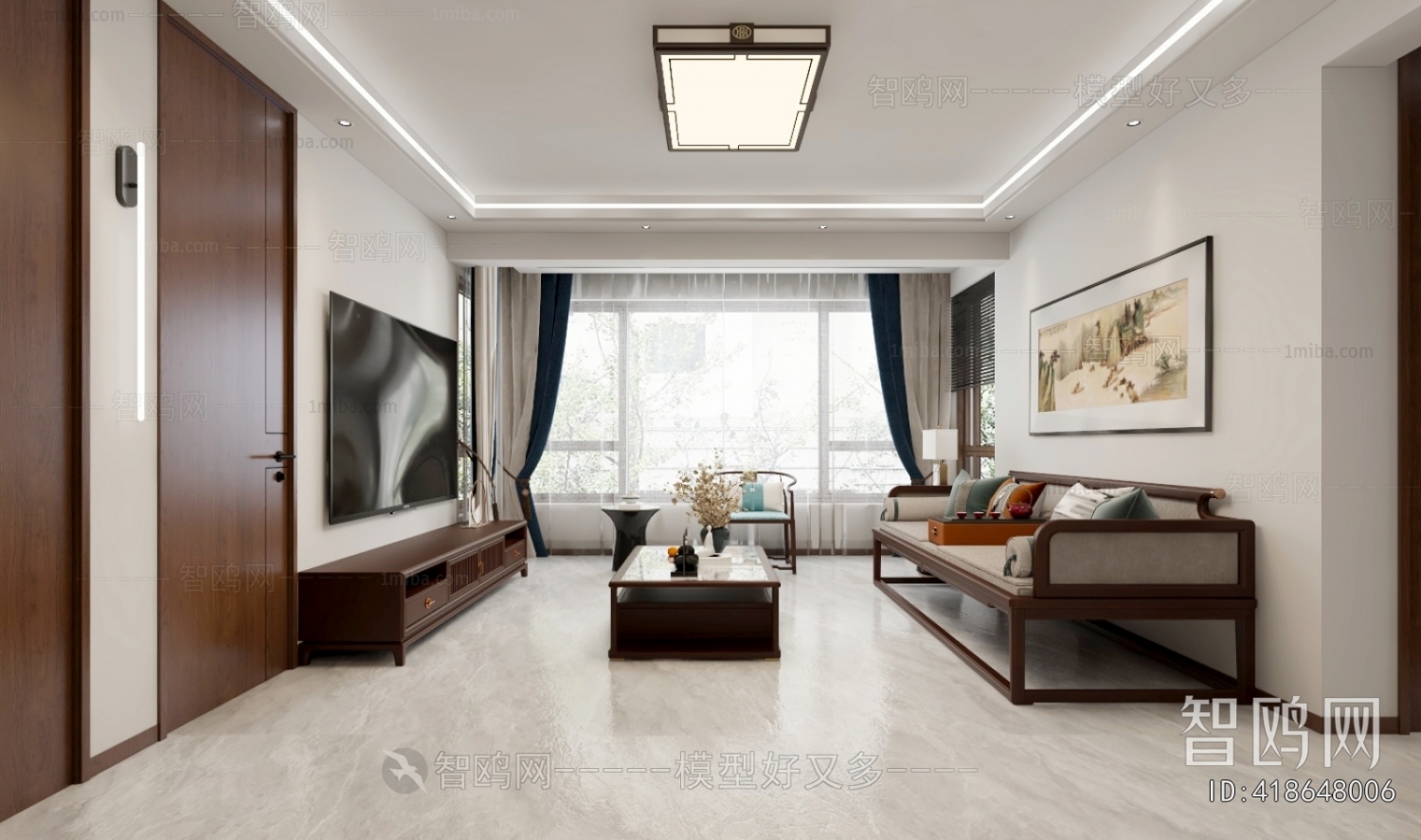 New Chinese Style A Living Room