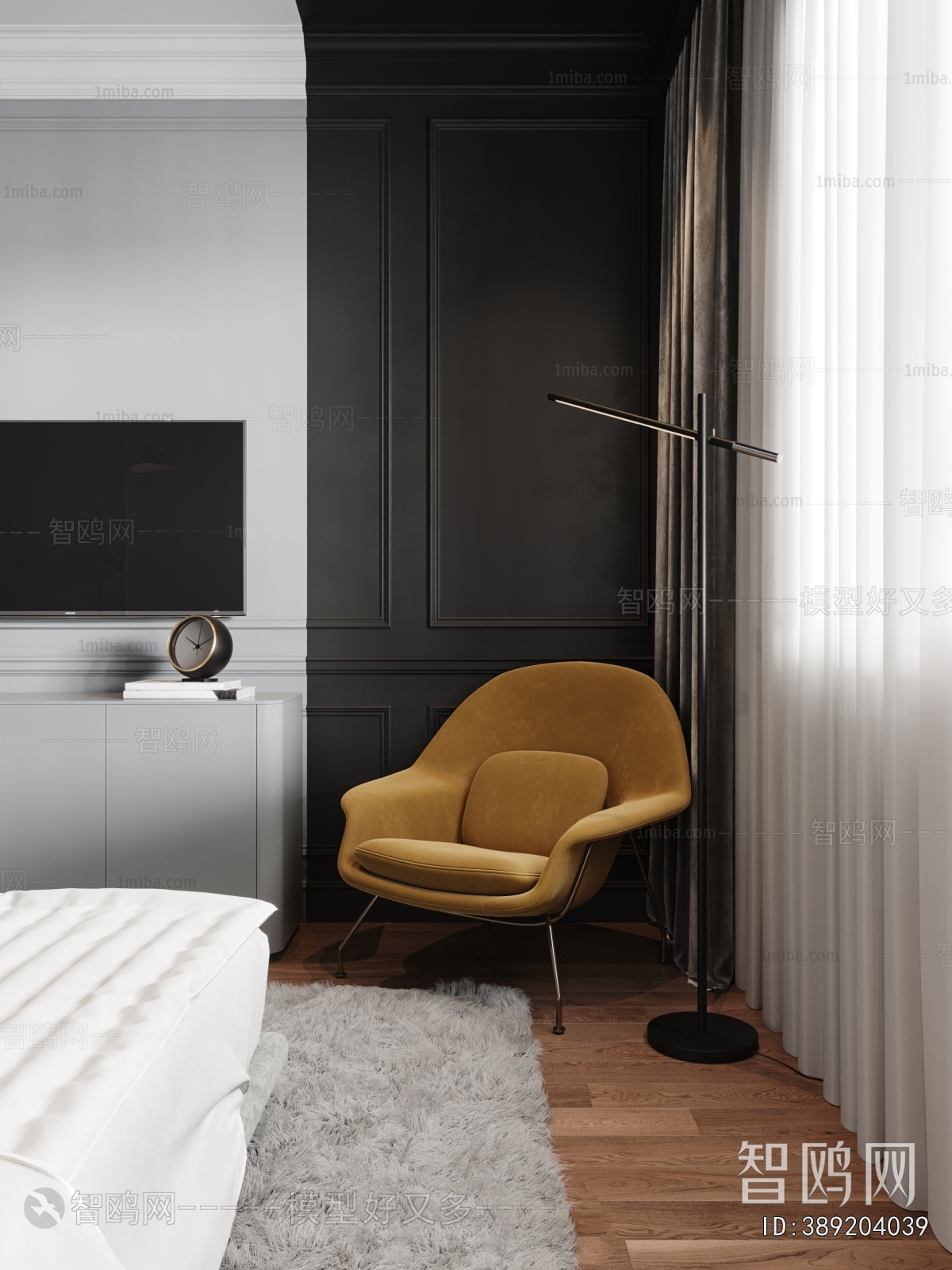 Simple European Style Bedroom