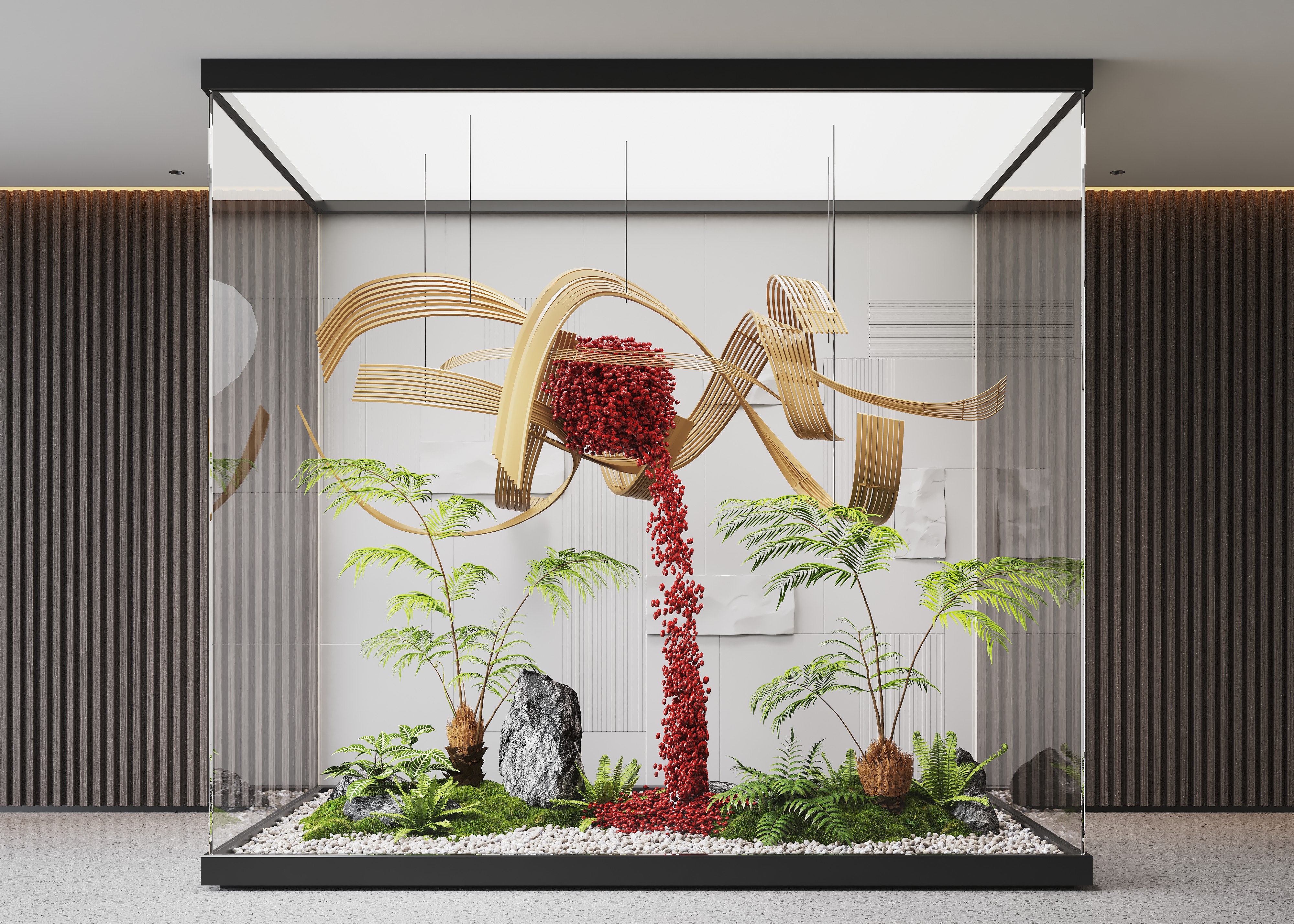 现代室内艺术植物景观造景su模型下载