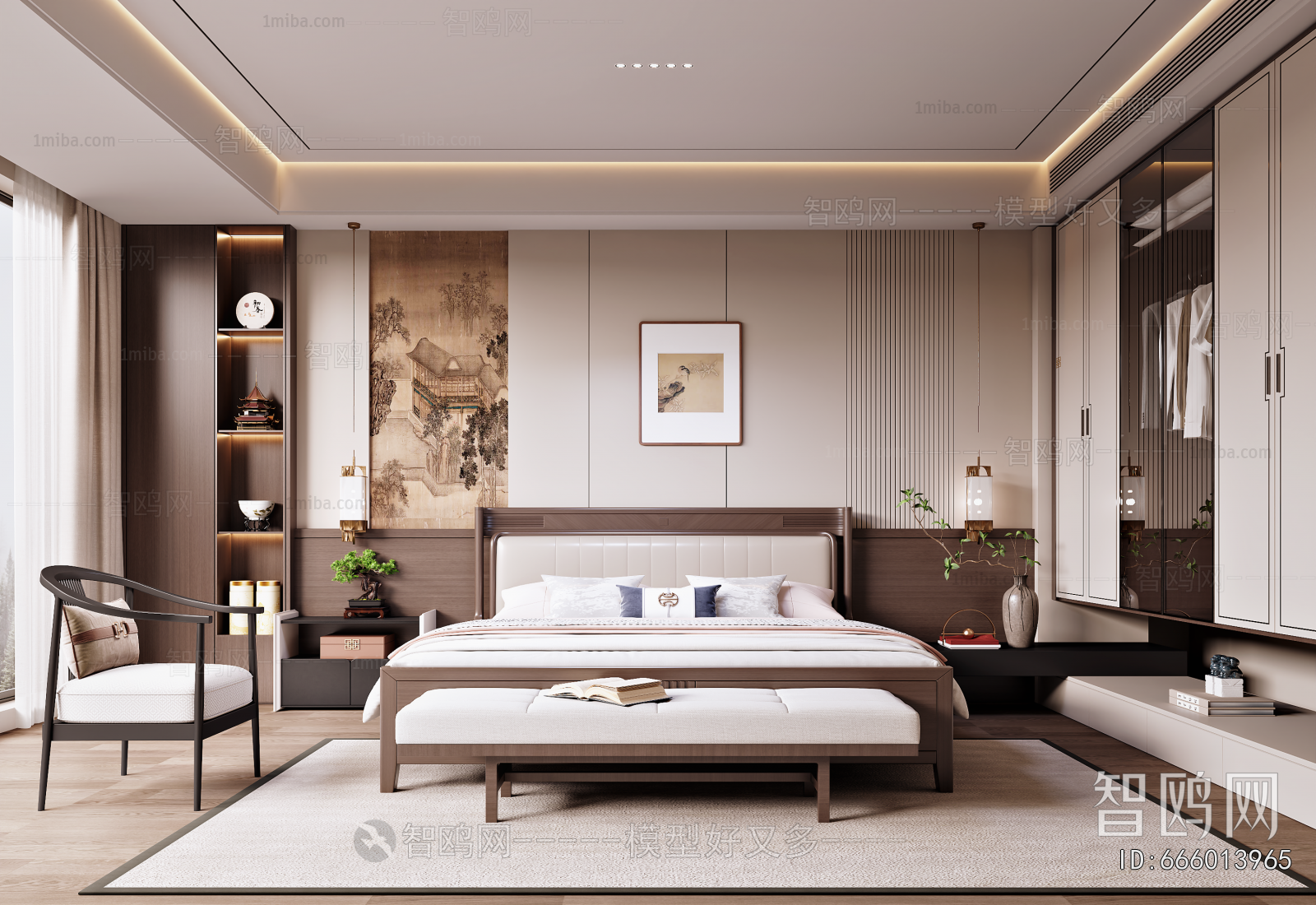 New Chinese Style Bedroom