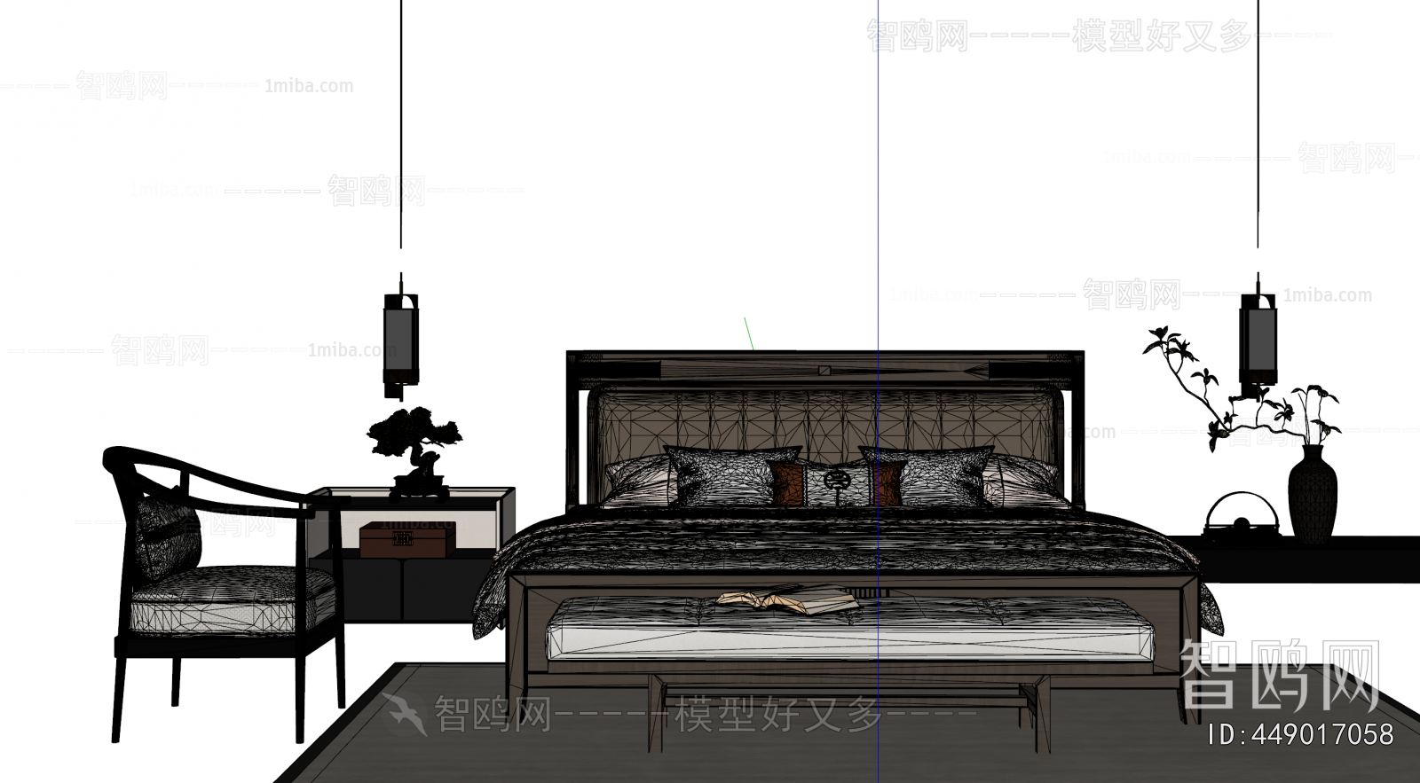 New Chinese Style Double Bed