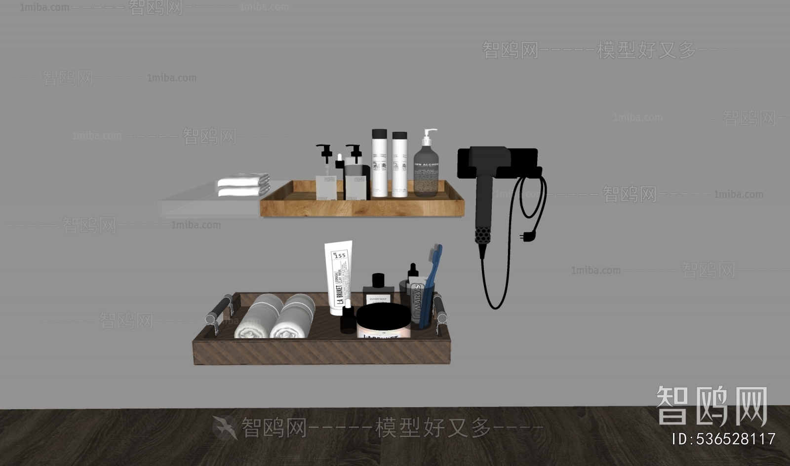 现代浴室洗浴用品组合