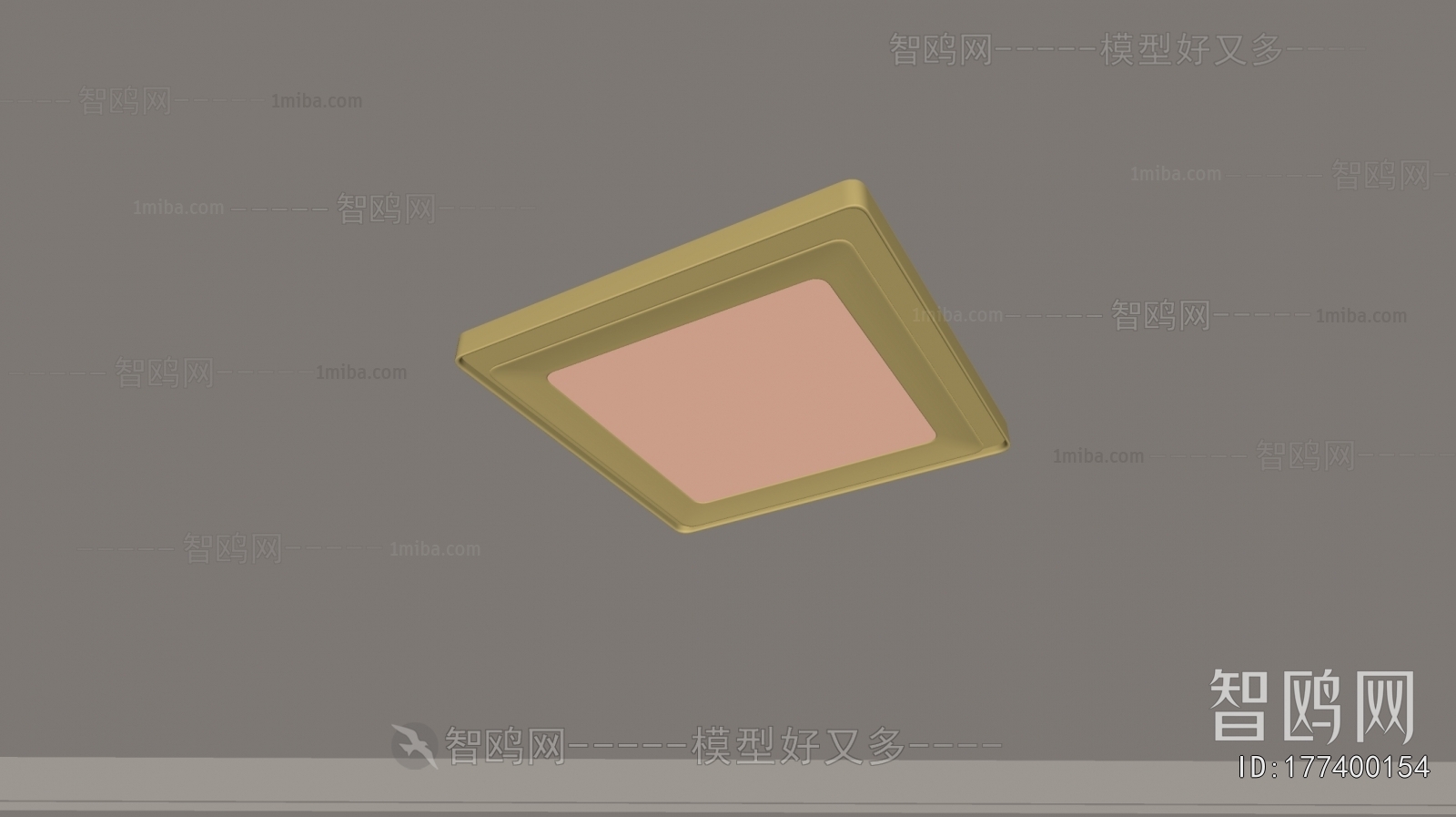 现代黄色方形吸顶灯