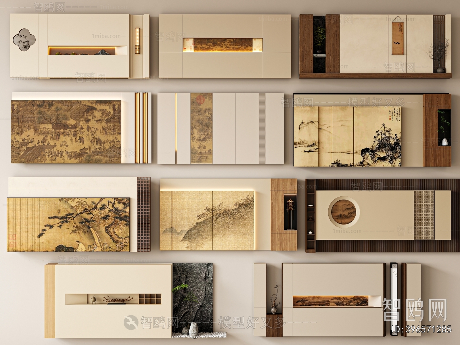 New Chinese Style TV Wall