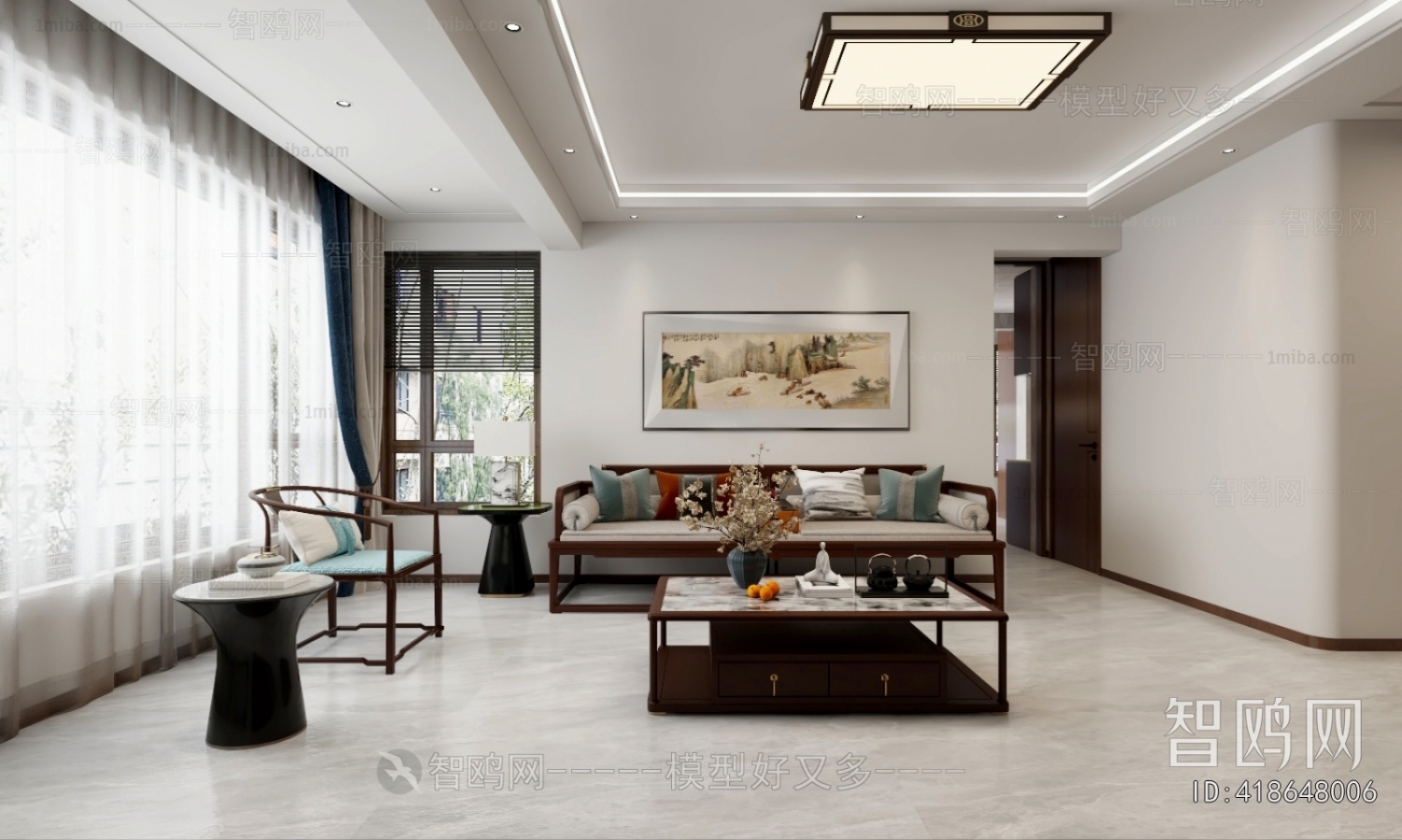 New Chinese Style A Living Room