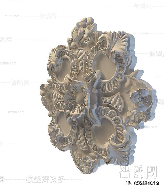 European Style Plaster Carved Top Plate