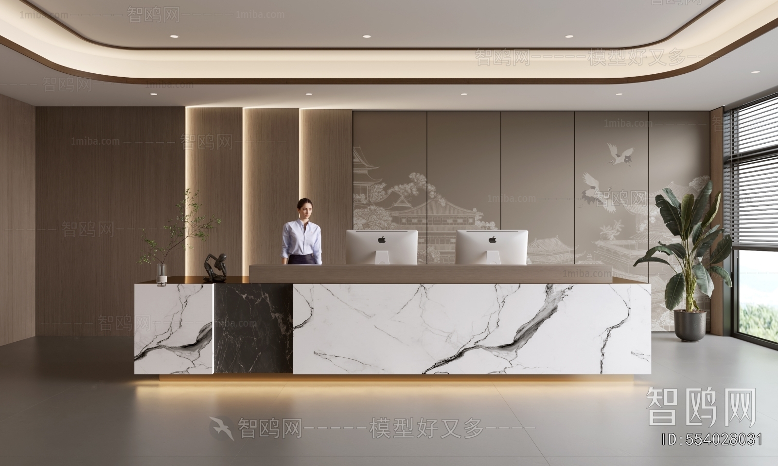 New Chinese Style Office Reception Desk