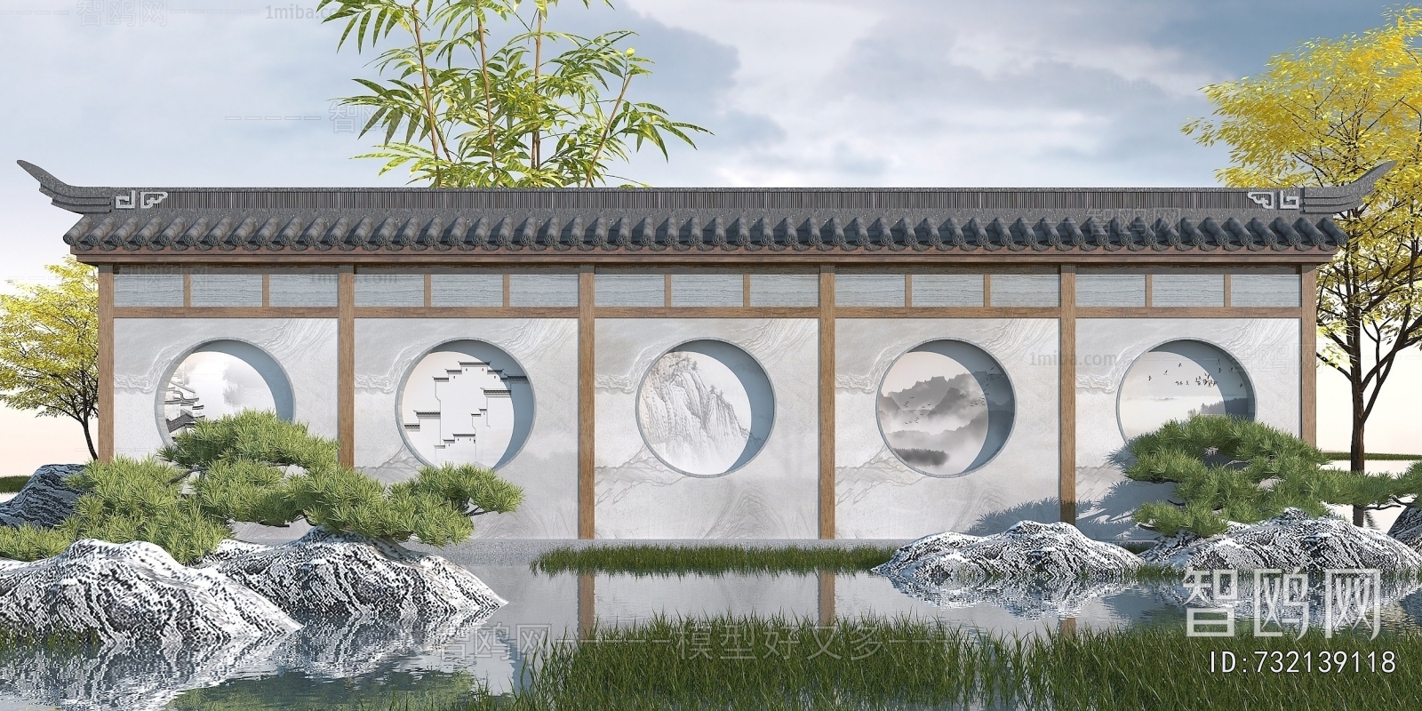 Chinese Style Landscape Wall
