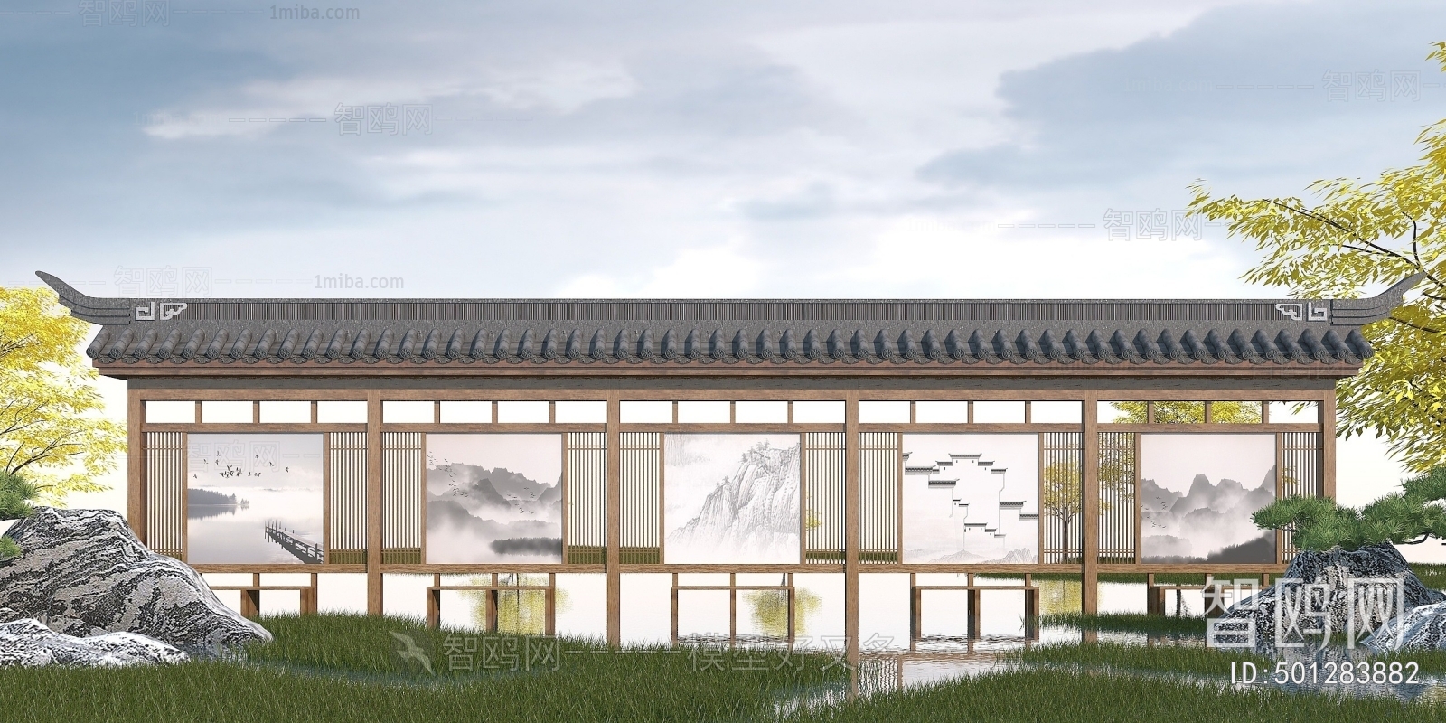 Chinese Style Landscape Wall