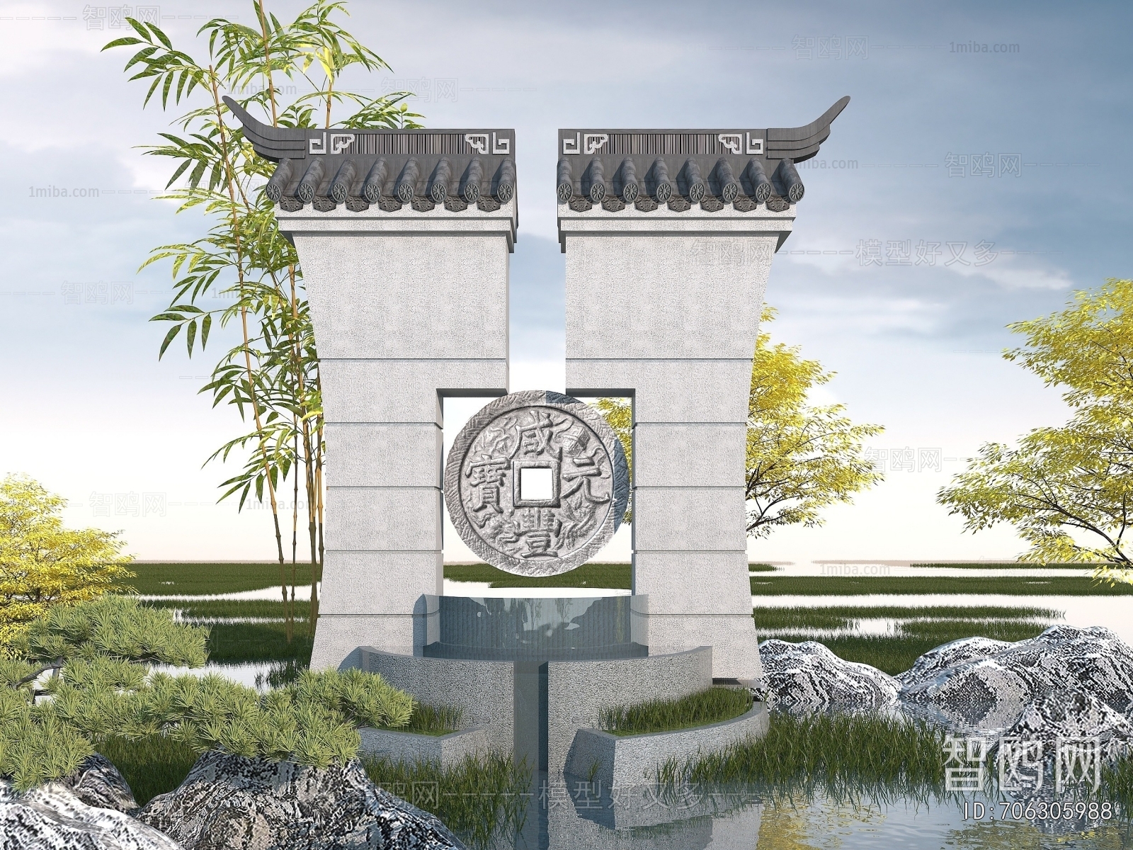 Chinese Style Landscape Wall