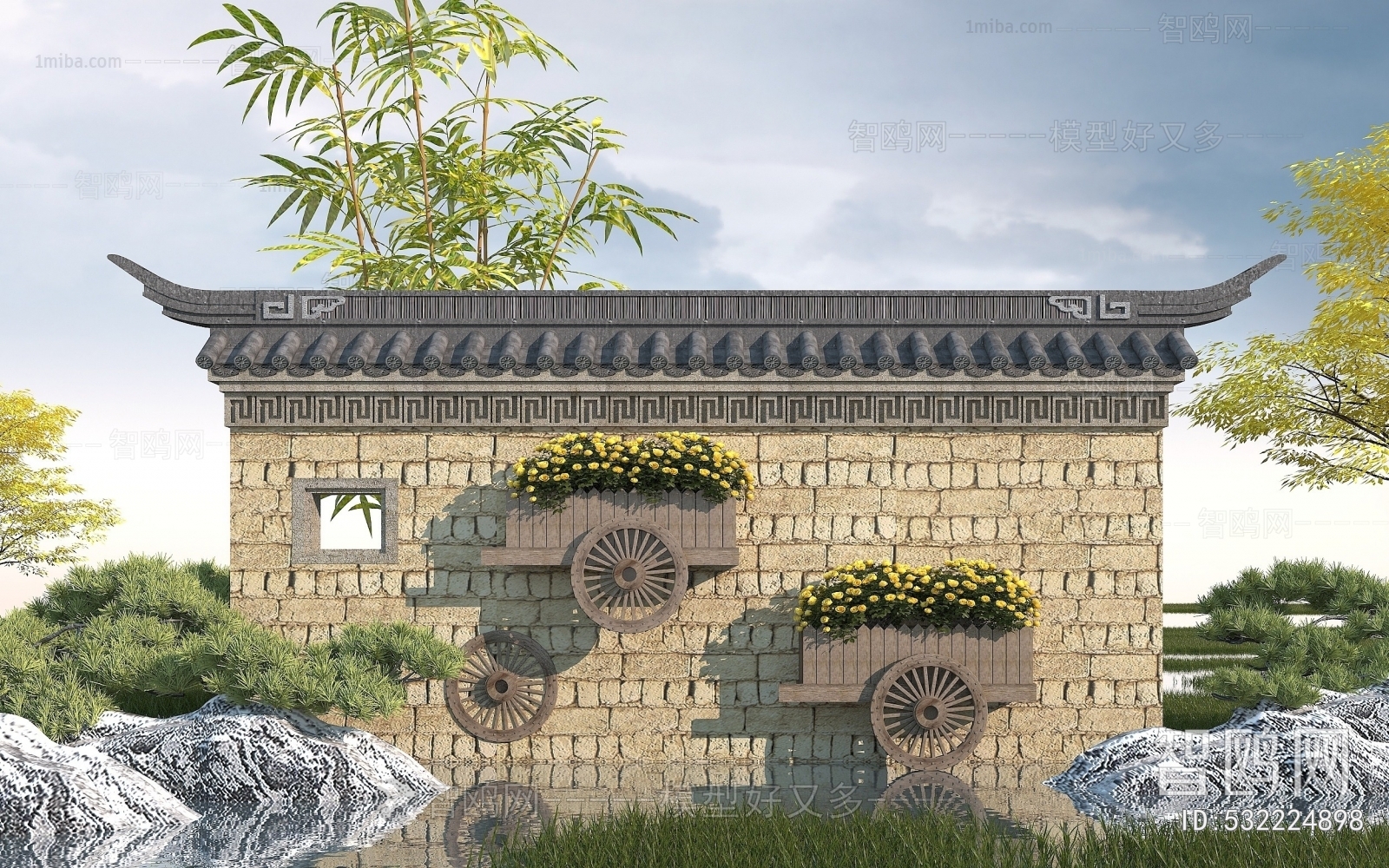 Chinese Style Landscape Wall