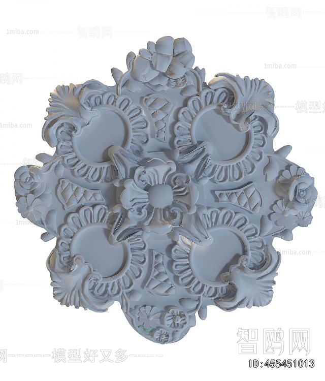 European Style Plaster Carved Top Plate