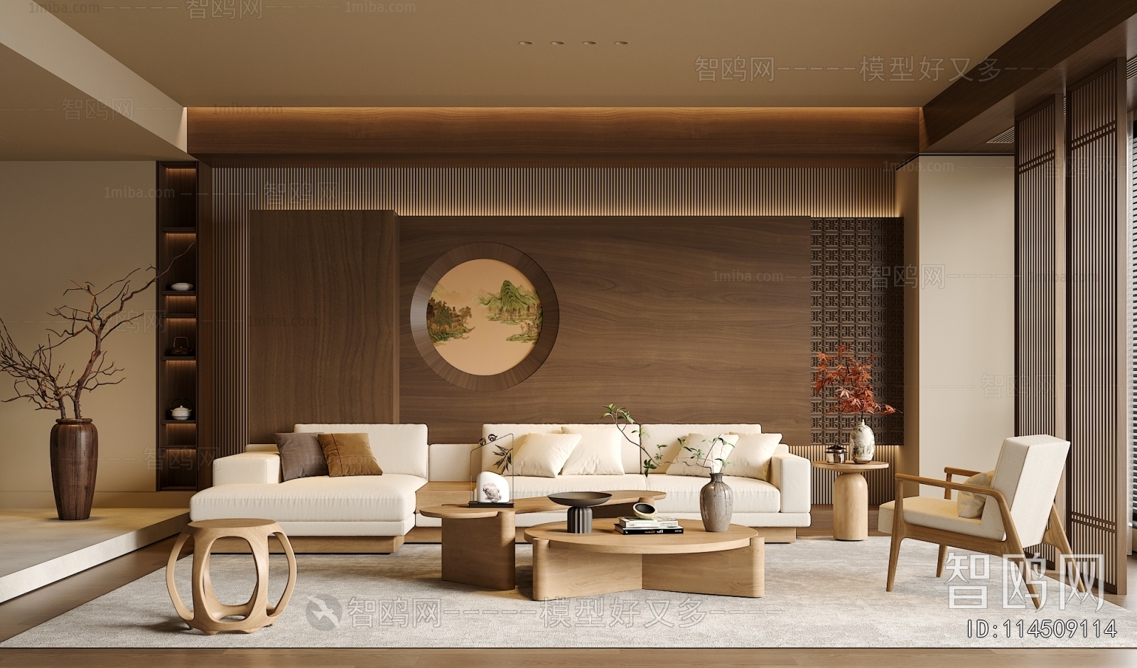 New Chinese Style A Living Room