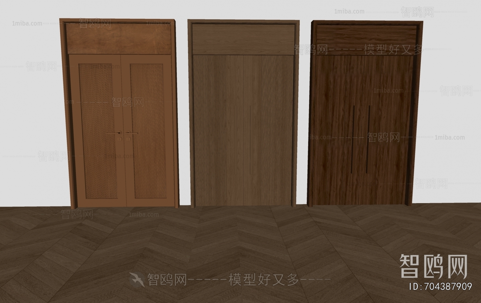 现代中古风双开门对开门组合