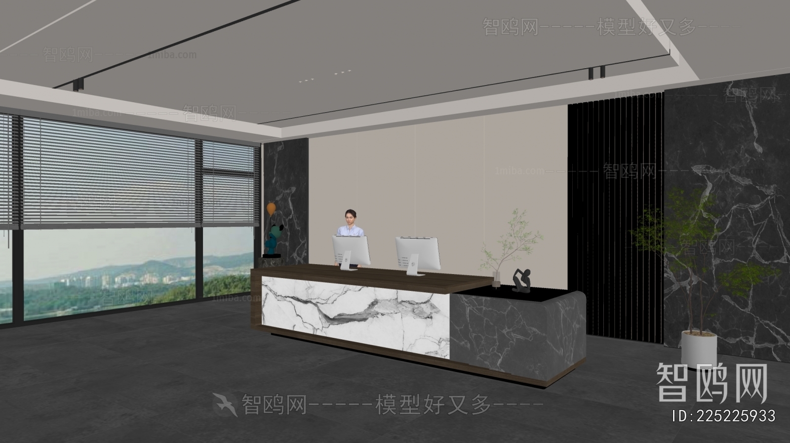 Modern Office Reception Desk