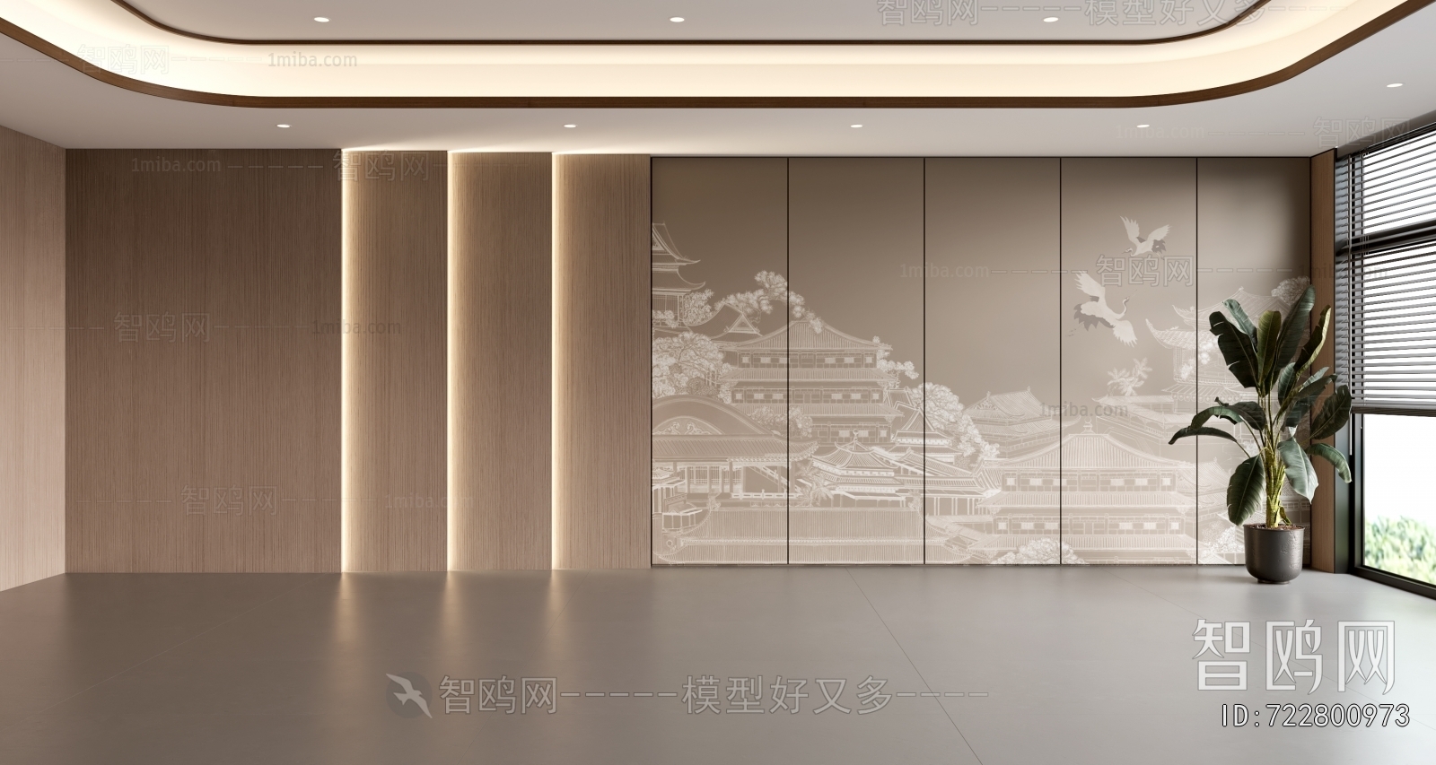 新中式背景墙