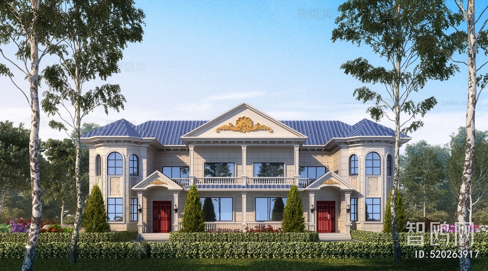 Simple European Style Double Townhouse