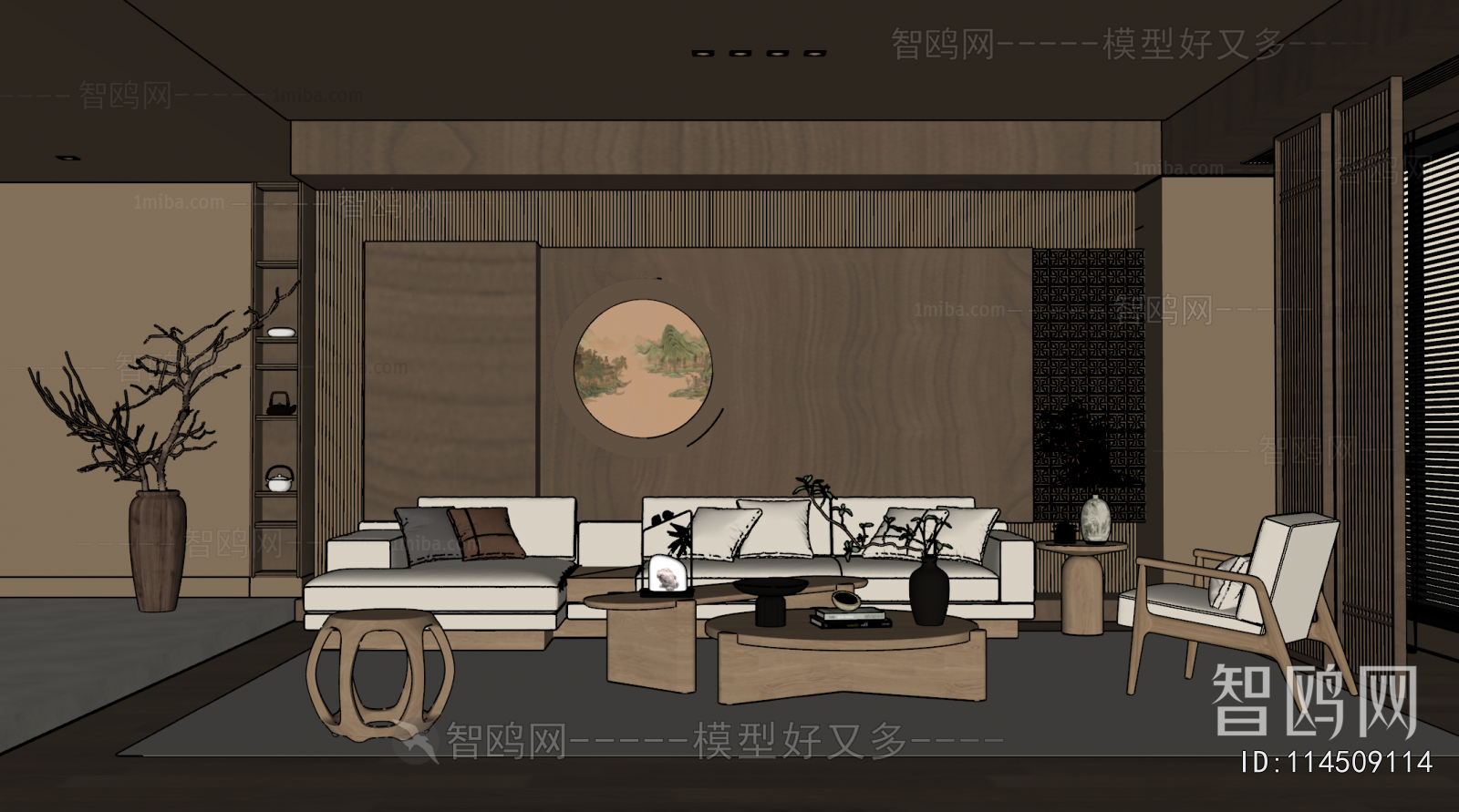 New Chinese Style A Living Room